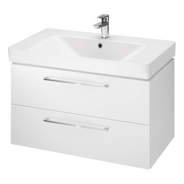 Cersanit S801-338-DSM - Επιτοίχιο έπιπλο μπάνιου με νιπτήρα LARA 80x46x45 cm λευκό