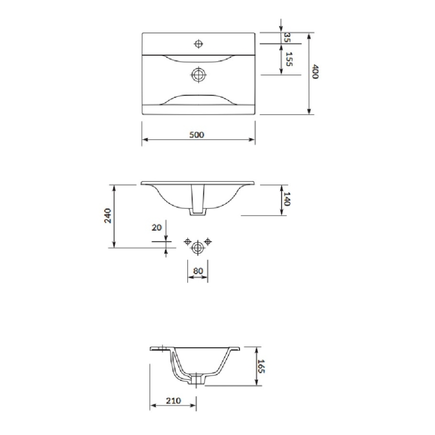 Cersanit S801-456 - Επιτοίχιο έπιπλο μπάνιου NIKO με νιπτήρα 50x40 cm λευκό