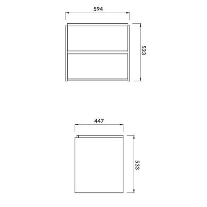Cersanit S924-008 - Κρεμαστό έπιπλο μπάνιου κάτω από νιπτήρα CREA 59,4x44,7 cm δρυς