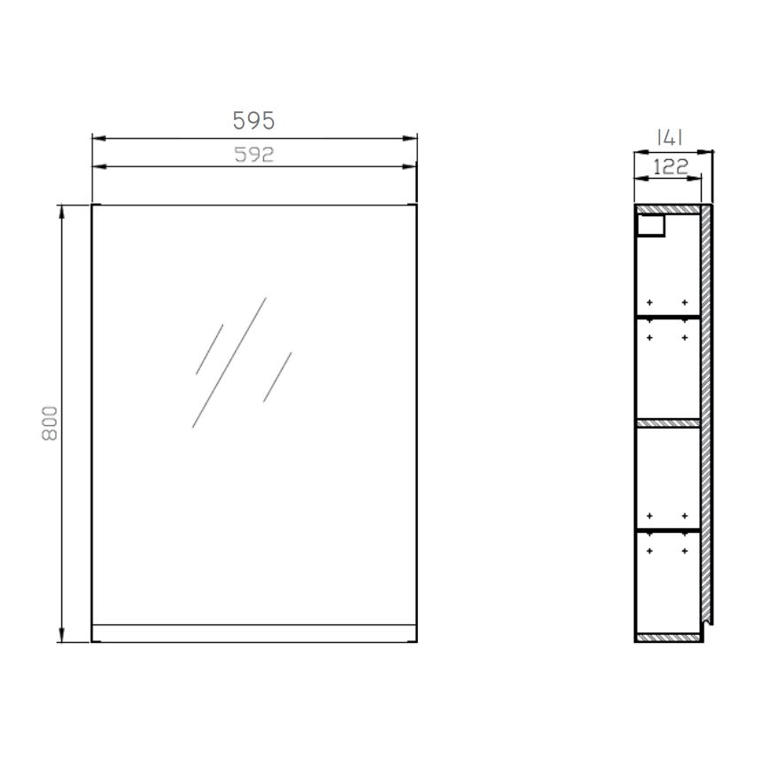 Cersanit S929-018 - Καθρέφτης μπάνιου MODUO 80x59,5 εκ.