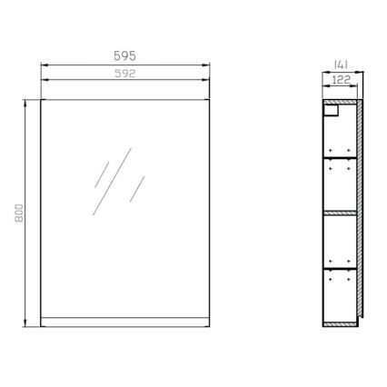 Cersanit S929-018 - Καθρέφτης μπάνιου MEDDIE 80x59,5 εκ.