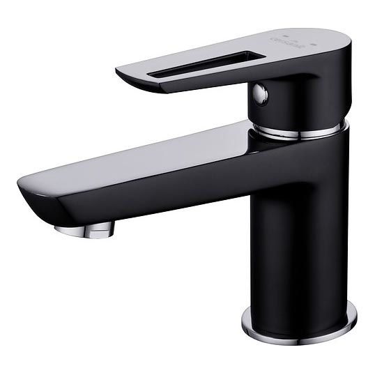 Cersanit S951-048 - Μπαταρία νιπτήρος MILLE 13,4 cm μαύρο + βαλβίδα