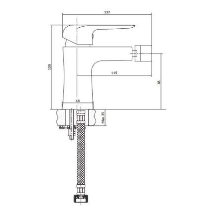 Cersanit S951-350 - Μπαταρία μπιντέ CITY γυαλιστερό χρώμιο