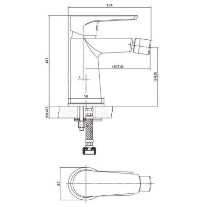 Cersanit S951-351 - Μπαταρία μπιντέ MODUO γυαλιστερό χρώμιο
