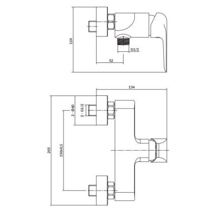 Cersanit S951-352 - Μπαταρία ντους CITY γυαλιστερό χρώμιο