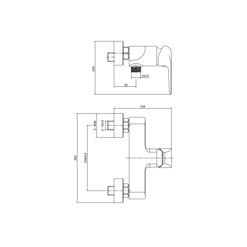 Cersanit S951-352 - Μπαταρία ντους CITY γυαλιστερό χρώμιο