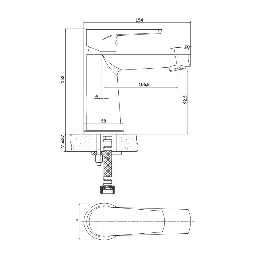 Cersanit S951-362 - Μπαταρία νιπτήρος MODUO 15,2 cm γυαλιστερό χρώμιο