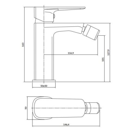 Cersanit S951-379 - Μπαταρία μπιντέ LARGA μαύρο