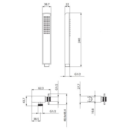 Cersanit S951-522 - Σετ ντους MILLE σε γυαλιστερό χρώμιο