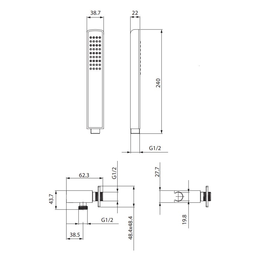 Cersanit S951-522 - Σετ ντους MILLE σε γυαλιστερό χρώμιο