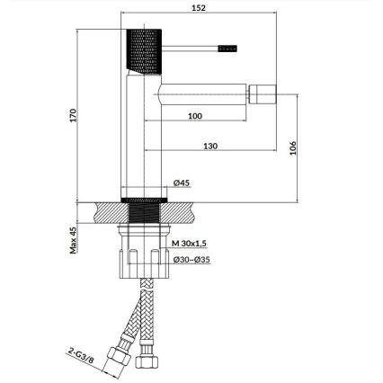Cersanit S951-575 - Μπαταρία μπιντέ ZEN μαύρο