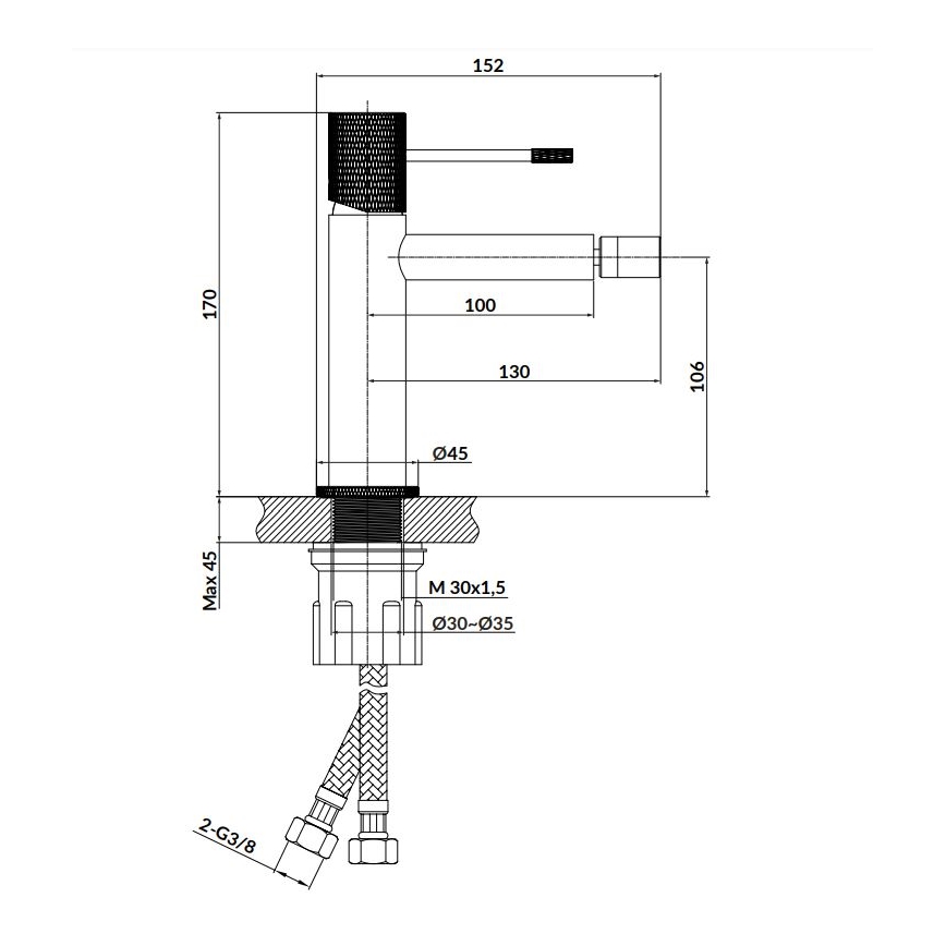 Cersanit S951-576 - Μπαταρία μπιντέ ZEN μαύρο