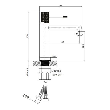 Cersanit S951-591 - Μπαταρία νιπτήρος ZEN 20 cm γυαλιστερό χρώμιο