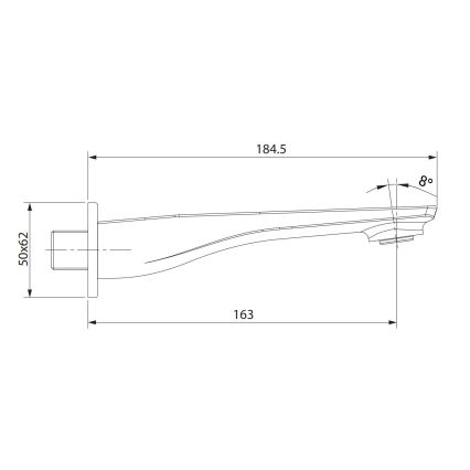 Cersanit S951-707 - Εξαγωγική μύτη για εντοιχισμένη εγκατάσταση LARGA μαύρη
