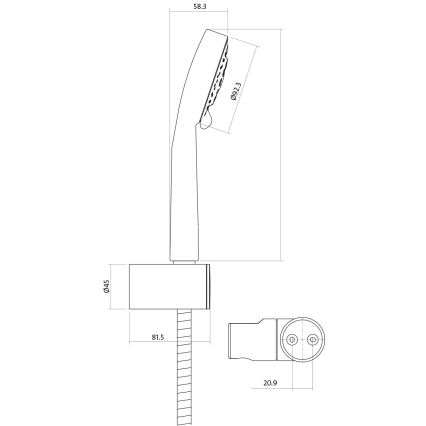 Cersanit S952-003 -Σετ μπάνιου με μπαταρία + Βαλβίδα νιπτήρος MILLE γυαλιστερό χρώμιο