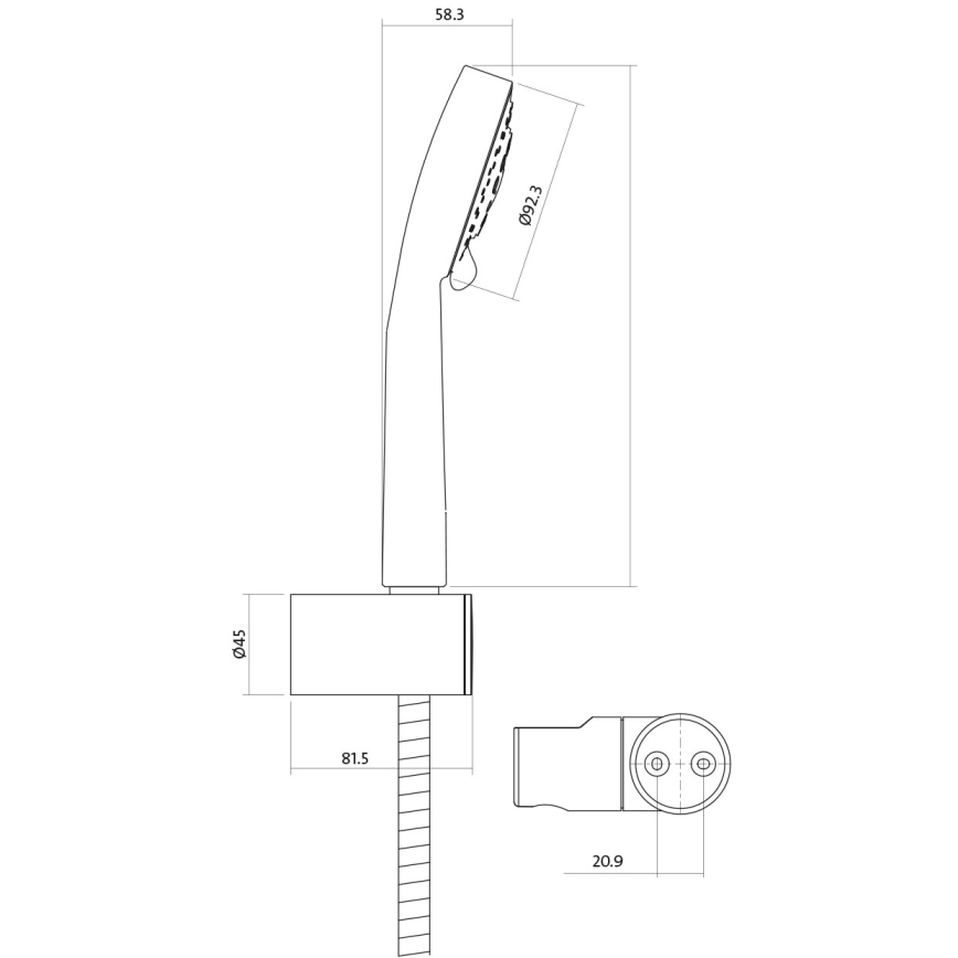 Cersanit S952-003 -Σετ μπάνιου με μπαταρία + Βαλβίδα νιπτήρος MILLE γυαλιστερό χρώμιο