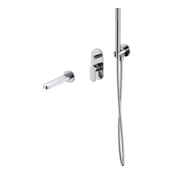 Cersanit S952-035 - Σετ μπανιέρας με εντοιχιζόμενη μπαταρία CREA σε γυαλιστερό χρώμιο