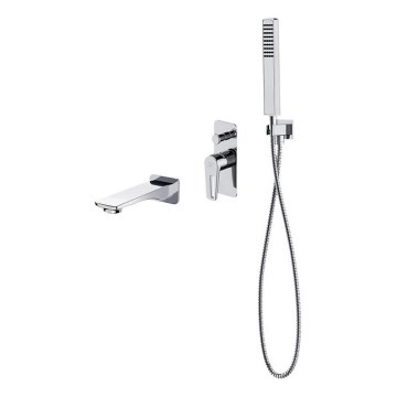 Cersanit S952-037 - Σετ μπανιέρας με εντοιχισμένη μπαταρία MILLE σε γυαλιστερό χρώμιο