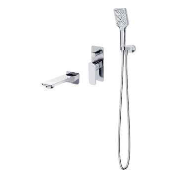 Cersanit S952-039 - Σετ μπανιέρας με εντοιχισμένη μπαταρία LARGA σε γυαλιστερό χρώμιο