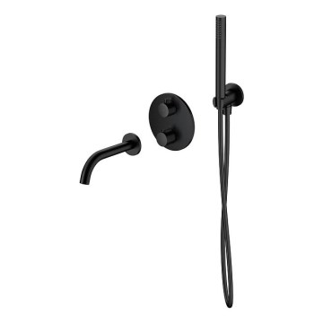 Cersanit S952-041 - Σετ εντοιχισμού μπάνιου με θερμοστατική μπαταρία ZEN μαύρο