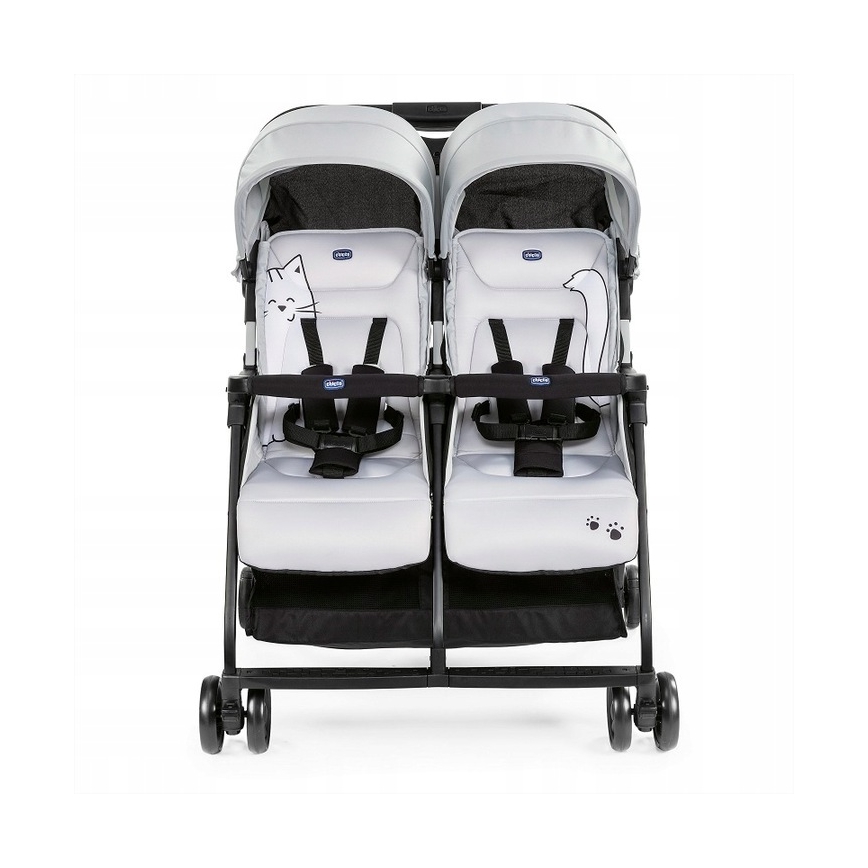 Chicco - Καροτσάκι για twins OHLALA TWIN Silver Cat ασημί