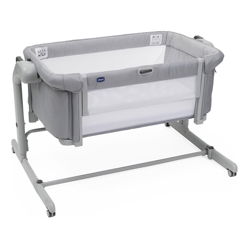 Chicco - Παιδικό κρεβάτι 2 σε 1 NEXT2ME MAGIC EVO ανοιχτό γκρι