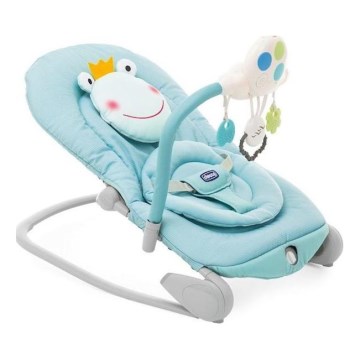 Chicco - Βρεφική ξαπλώστρα με δόνηση και μελωδία BALLOON Froggy 2xAA + 1xLR20 μπλε