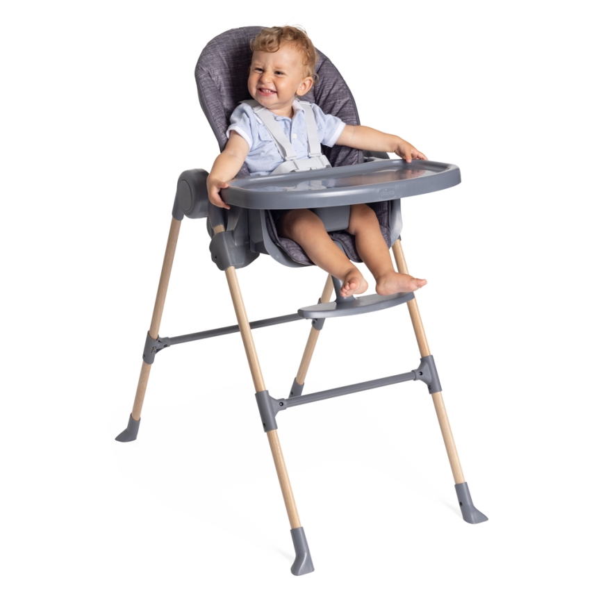 Chicco - Καρεκλάκι φαγητού Polly Essential - γκρι