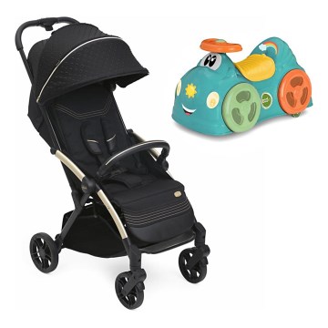 Chicco - Καροτσάκι GOODY XPLUS Black Re_Lux Eco+ + push αυτοκίνητο ALL AROUND