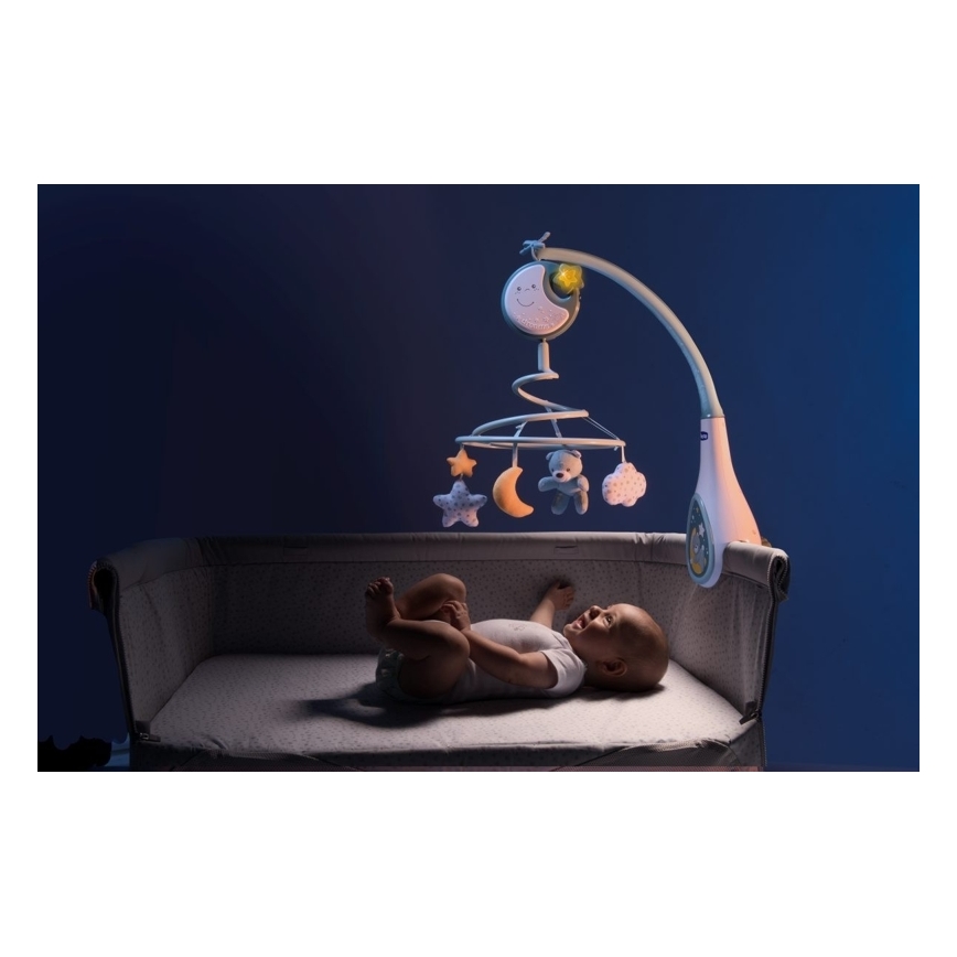 Chicco - Κρεμαστό μουσικό παιχνίδι κούνιας 3in1 NEXT2DREAMS 3xAA μπλε