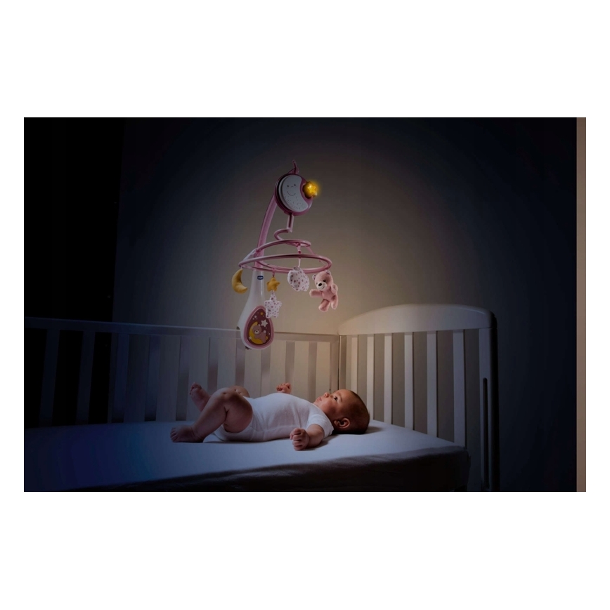 Chicco - Κρεμαστό μουσικό παιχνίδι κούνιας 3σε1 NEXT2DREAMS 3xAA ροζ