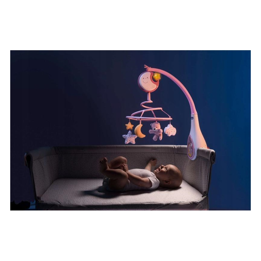 Chicco - Κρεμαστό μουσικό παιχνίδι κούνιας 3σε1 NEXT2DREAMS 3xAA ροζ
