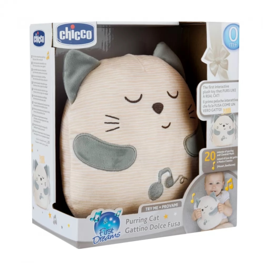 Chicco - Λούτρινο παιχνίδι αγκαλιάς γάτα 3xAAA