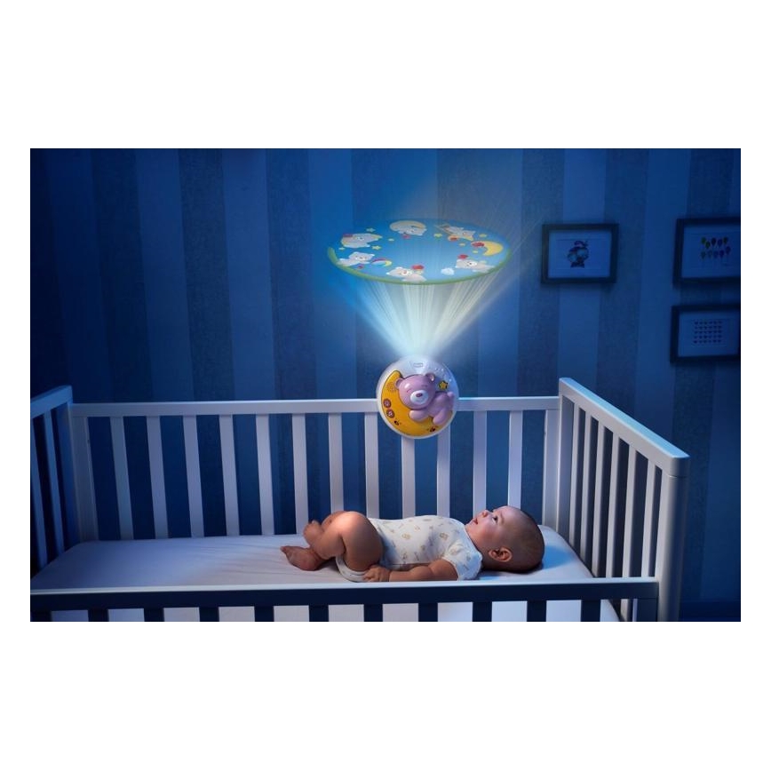 Chicco - Μουσικό παιχνίδι κούνιας με προβολέα 3σε1 NEXT2MOON ροζ