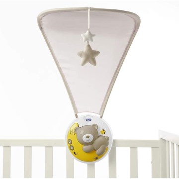 Chicco - Προτζέκτορας πάνω από το κρεβάτι με μελωδία 3 σε 1 NEXT2MOON 3xAA γκρι