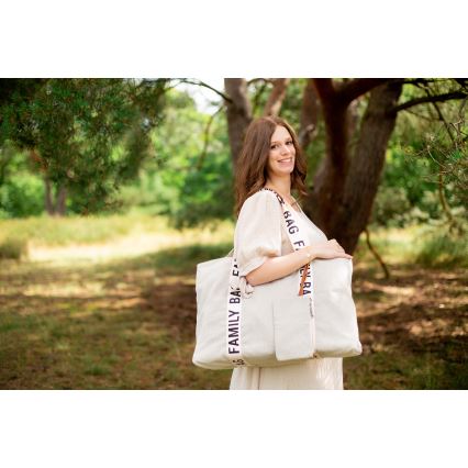 Childhome - Σακ βουαγιάζ ταξιδιού FAMILY BAG CANVAS λευκό