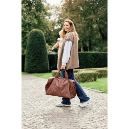 Childhome - Τσάντα αλλαγής ρούχων MOMMY BAG LEATHER καφέ