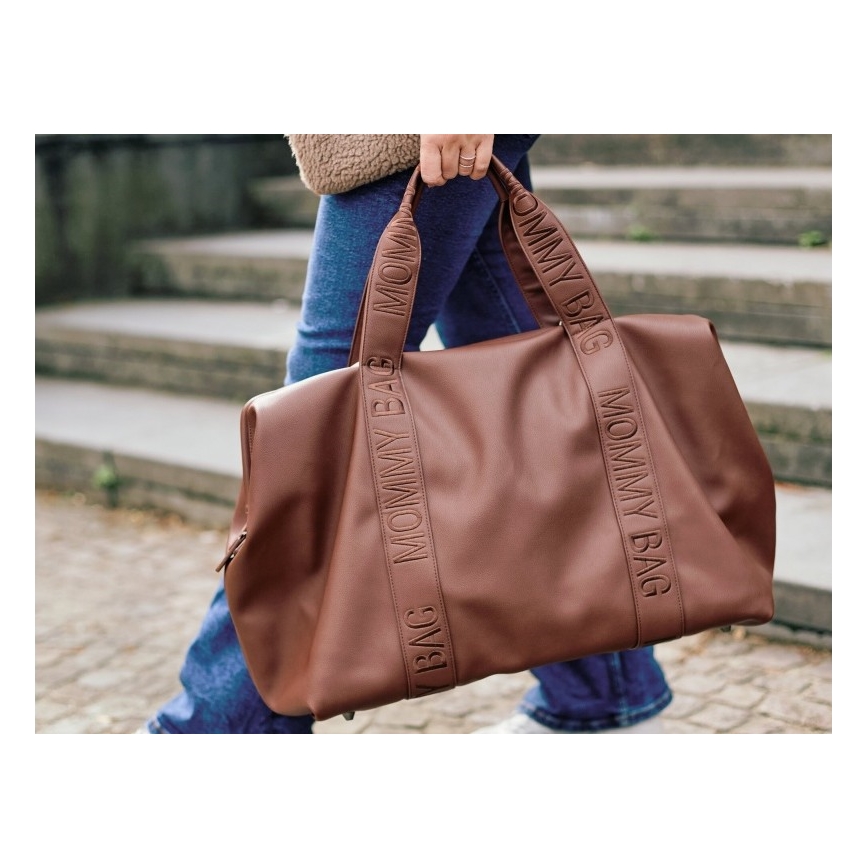 Childhome - Τσάντα αλλαγής ρούχων MOMMY BAG LEATHER καφέ