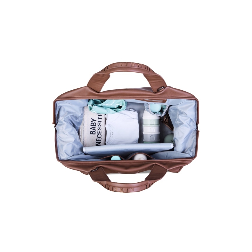 Childhome - Τσάντα αλλαγής ρούχων MOMMY BAG LEATHER καφέ