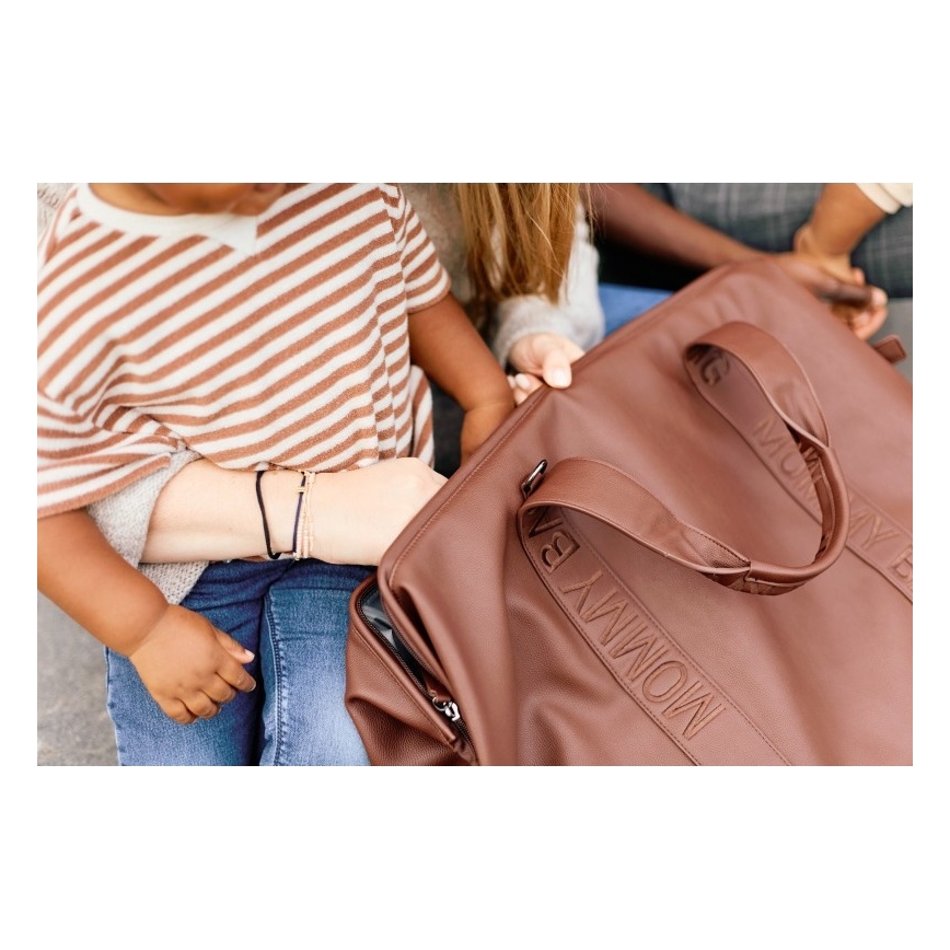 Childhome - Τσάντα αλλαγής ρούχων MOMMY BAG LEATHER καφέ