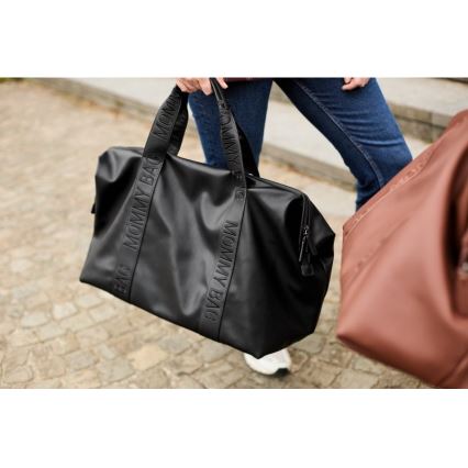 Childhome - Τσάντα αλλαγής ρούχων MOMMY BAG LEATHER μαύρο