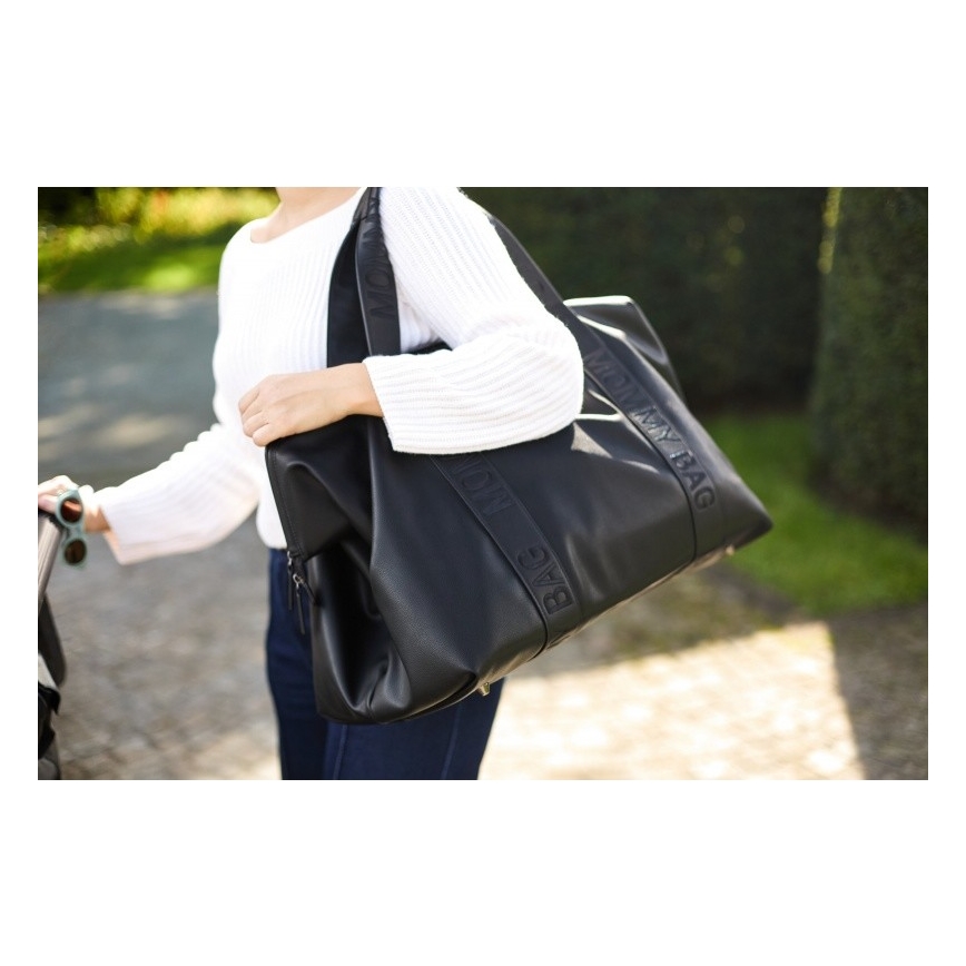 Childhome - Τσάντα αλλαγής ρούχων MOMMY BAG LEATHER μαύρο
