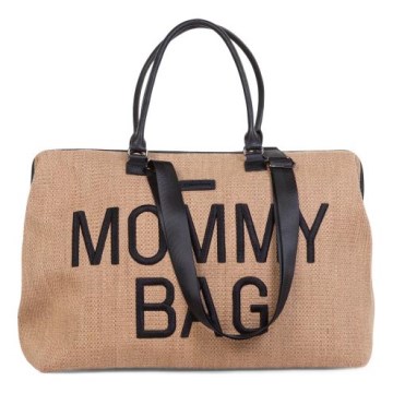 Childhome - Τσάντα αλλαγής ρούχων MOMMY BAG RAFFIA LOOK μπεζ