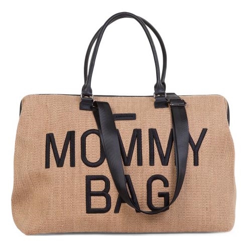 Childhome - Τσάντα αλλαγής ρούχων MOMMY BAG RAFFIA LOOK μπεζ