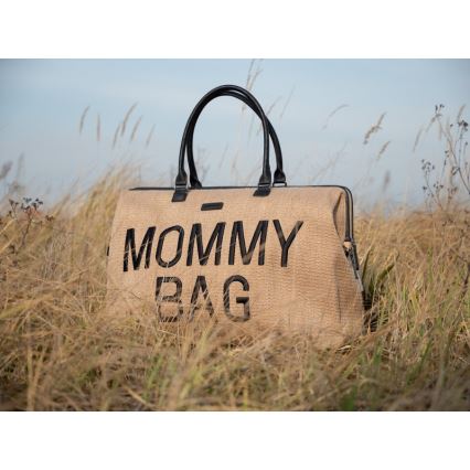 Childhome - Τσάντα αλλαγής ρούχων MOMMY BAG RAFFIA LOOK μπεζ