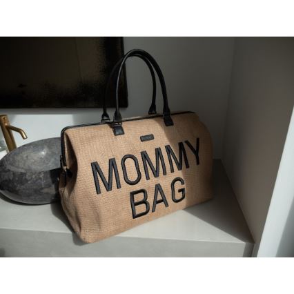 Childhome - Τσάντα αλλαγής ρούχων MOMMY BAG RAFFIA LOOK μπεζ