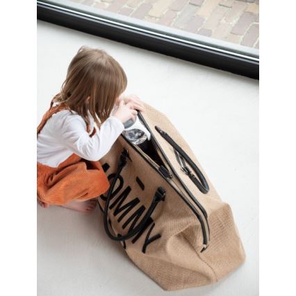 Childhome - Τσάντα αλλαγής ρούχων MOMMY BAG RAFFIA LOOK μπεζ