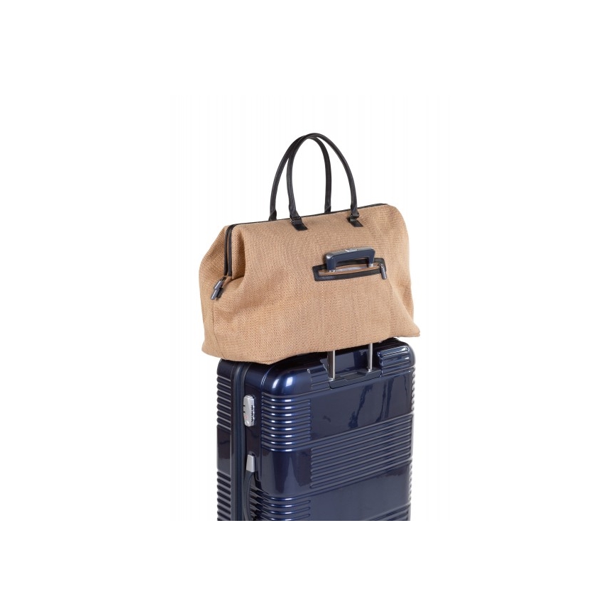 Childhome - Τσάντα αλλαγής ρούχων MOMMY BAG RAFFIA LOOK μπεζ