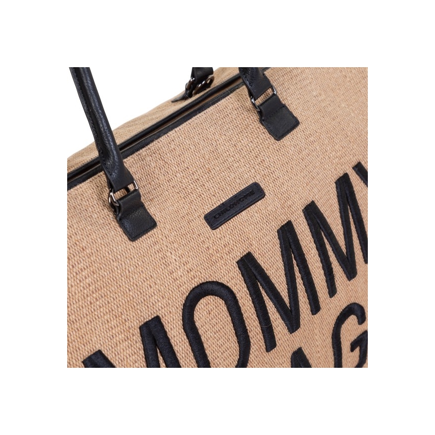 Childhome - Τσάντα αλλαγής ρούχων MOMMY BAG RAFFIA LOOK μπεζ