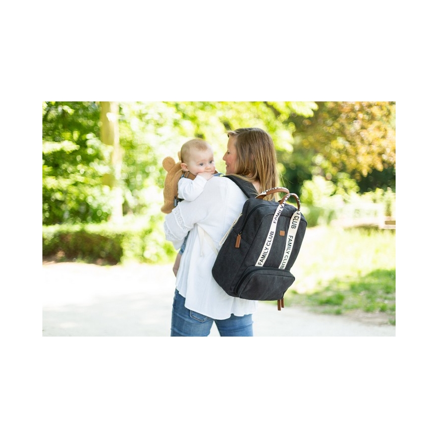 Childhome - Τσάντα-Αλλαξιέρα πλάτης FAMILY CLUB μαύρο